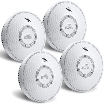 Ecoey 10-Year Smoke And Carbon Monoxide Detector, Dual Sensor Smoke Co Alarm With Built-In Battery And Silence Function,Fj183-A,
