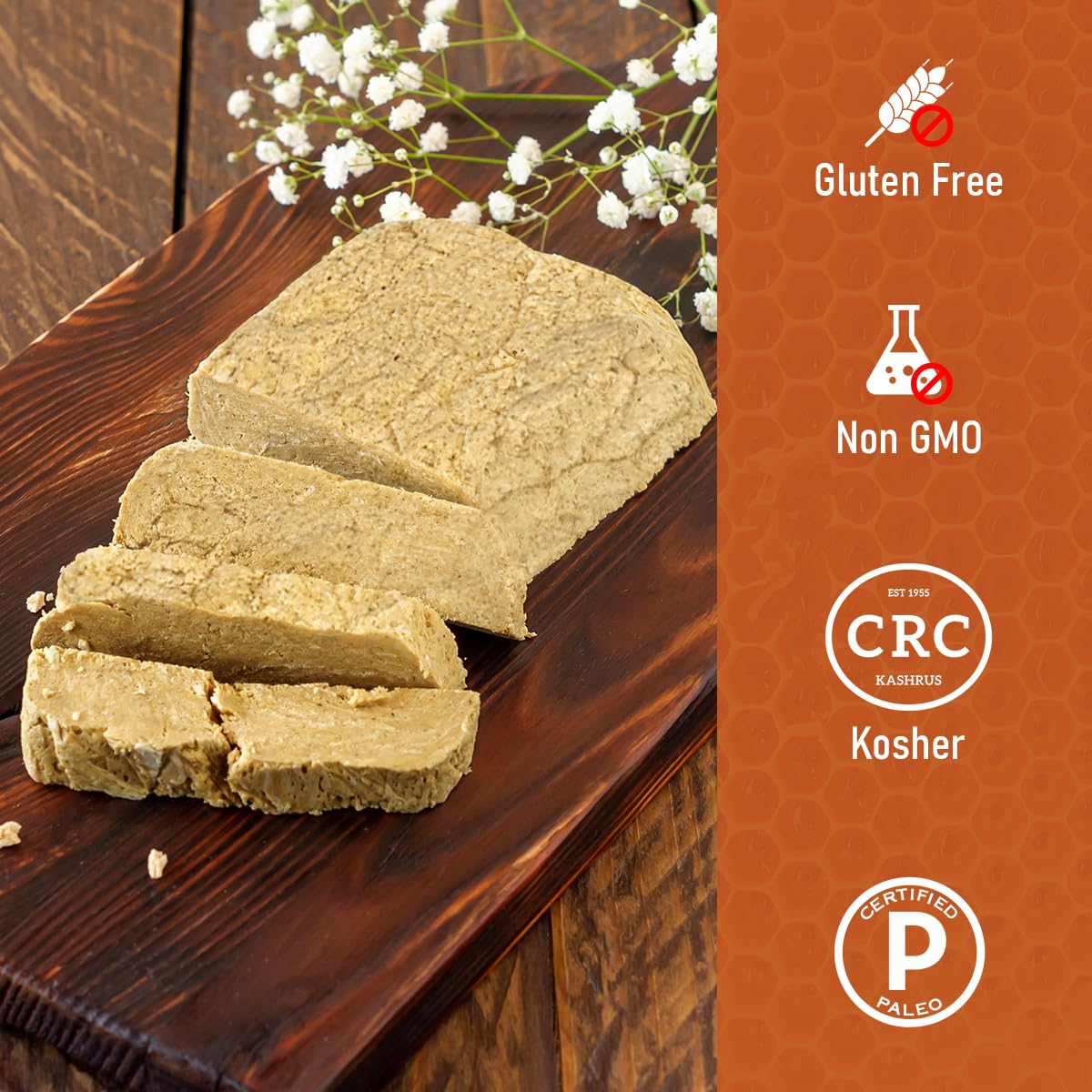 Ohgoodness! Organic Honey Halva - 3 Pack - Only Three Simple Ingredients, Melt-In-Mouth Snack & Dessert, Honey Sweetened Treat P
