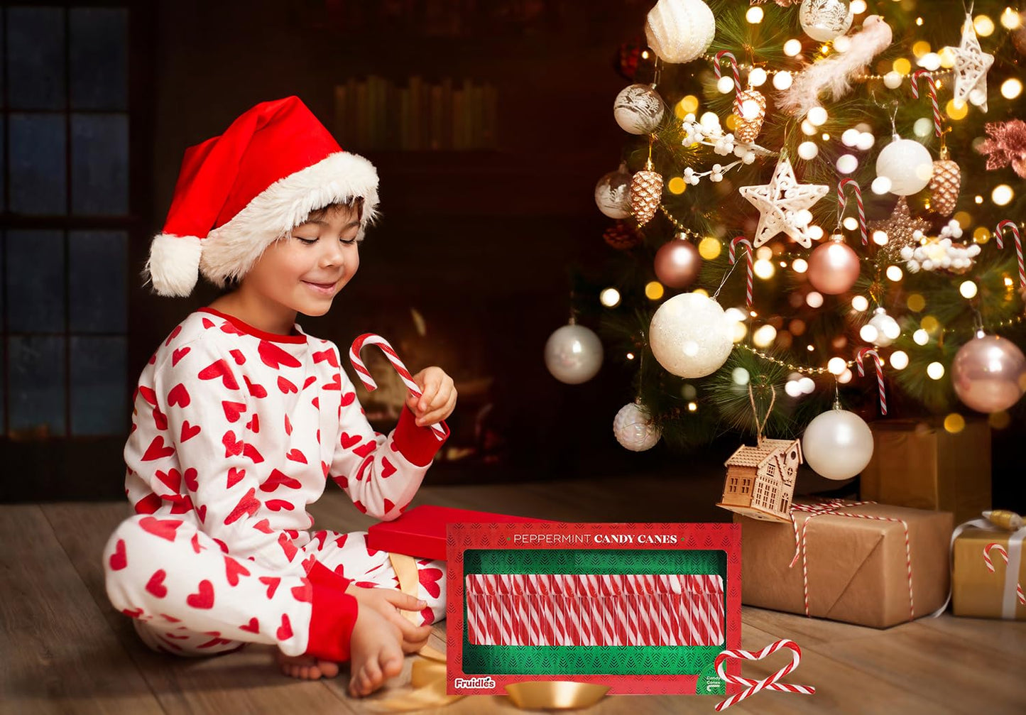 Fruidles 48-Pack Christmas Candy Canes Suckers, Peppermint Flavor, Individually Wrapped (48-Pack)