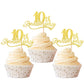 Rsstarxi Cupcake Toppers Gold Cheers to 10 Years 24 Pack 2.8x4.1 inches for 10th Anniversary Birthday Party Decorations