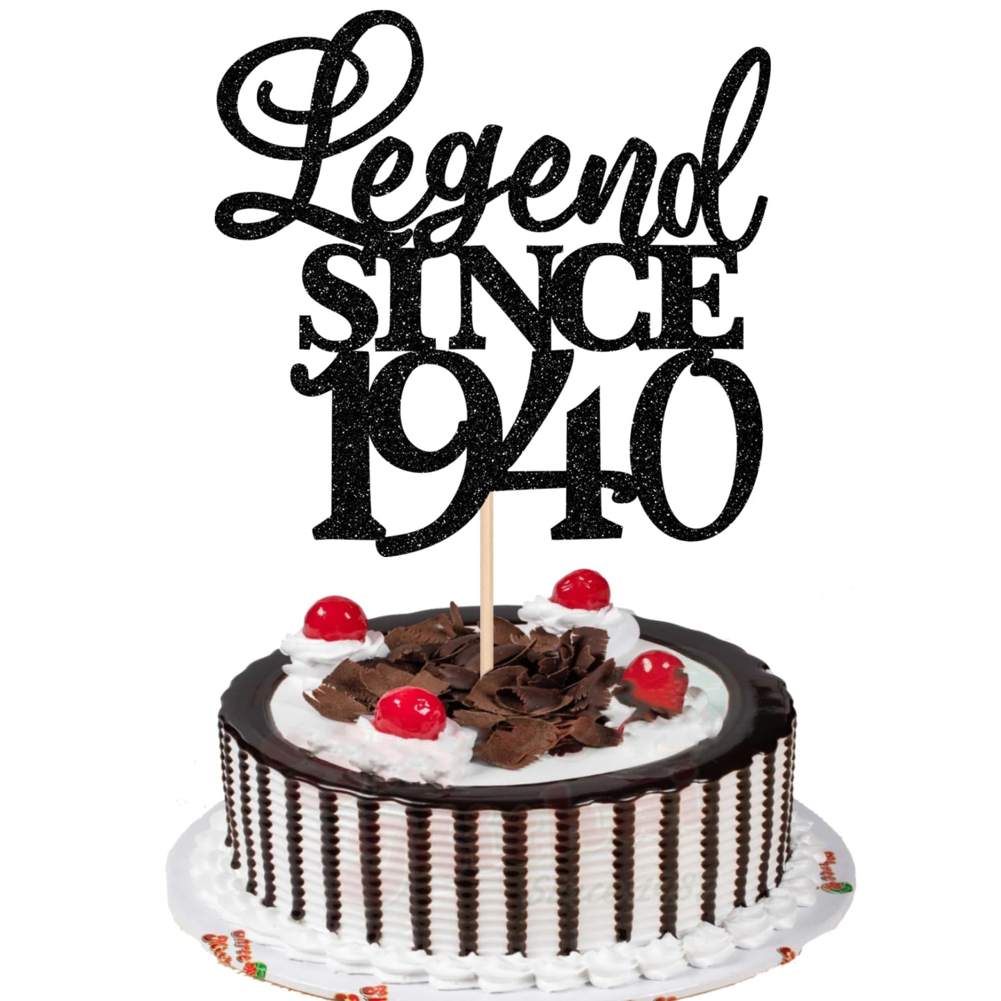 Rsstarxi Cake Topper - Legend Since 1940 Glitter Decoration for 85th Birthday - Black, Model XM310-1940