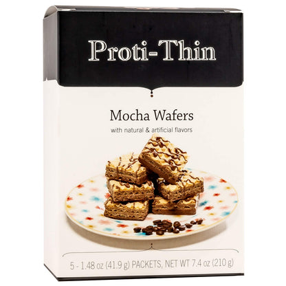 Proti-Thin High Protein Mocha Wafer Squares, 15g Protein, Low Calorie, Low Carb, Low Sugar, Aspartame Free, Diet Wafer Bars, Hea
