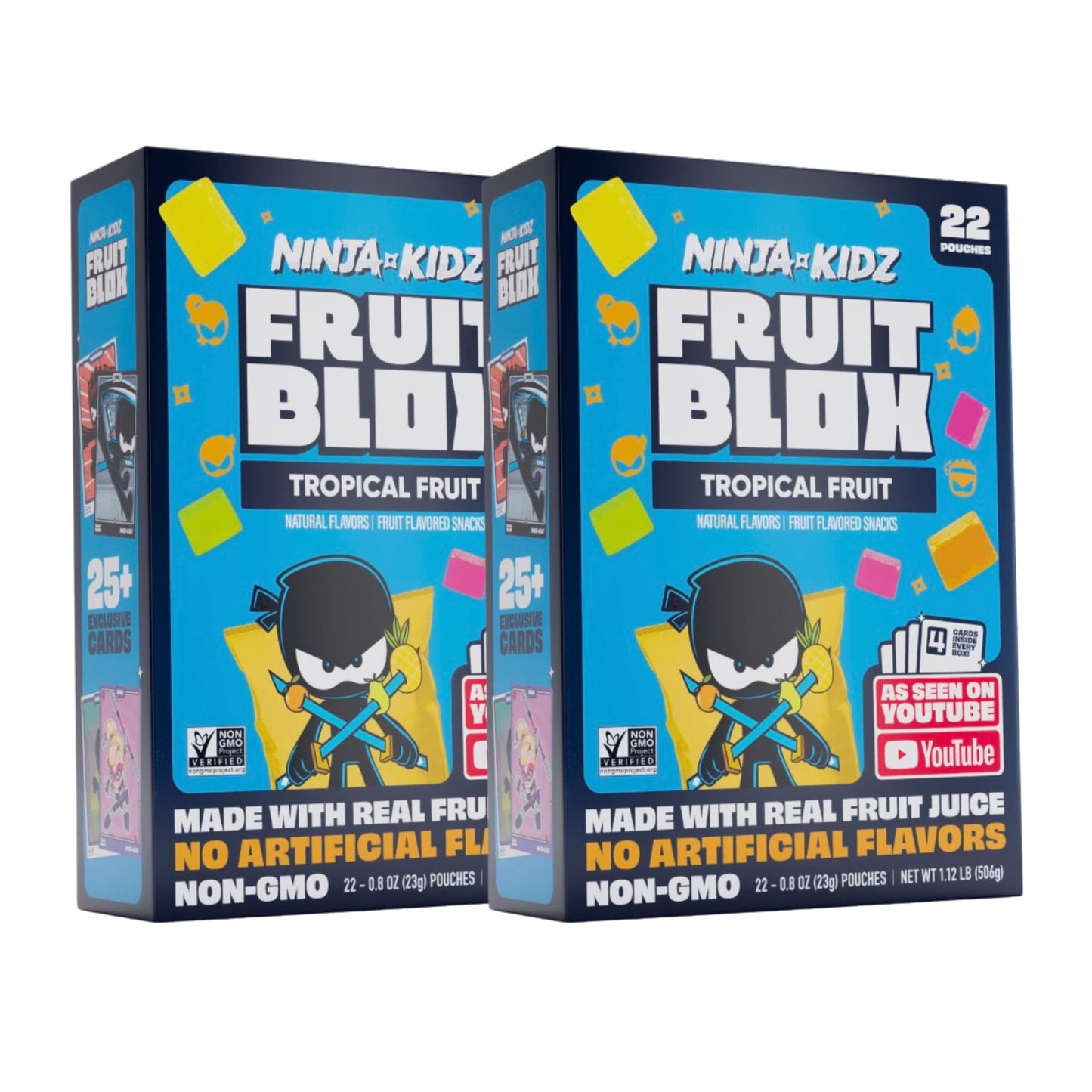 Generic Fruits Blox Mixed Fruit Snacks, 2 Boxes, 22 Count Each Box | Aphmauu | Ninja Kidx | Unspeakable (Ninja Kidx Tropical Fru