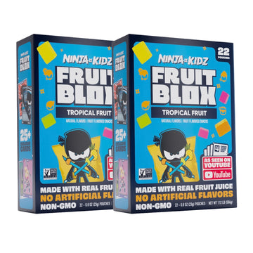 Generic Fruits Blox Mixed Fruit Snacks, 2 Boxes, 22 Count Each Box | Aphmauu | Ninja Kidx | Unspeakable (Ninja Kidx Tropical Fru