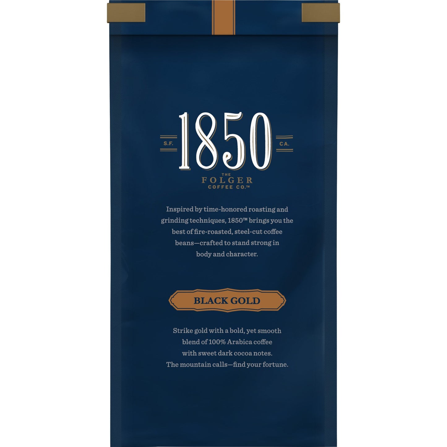 1850 Black Gold, Dark Roast Ground Coffee, 12 Ounces (Pack Of 2)