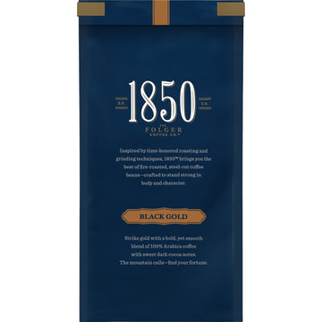 1850 Black Gold, Dark Roast Ground Coffee, 12 Ounces (Pack Of 2)