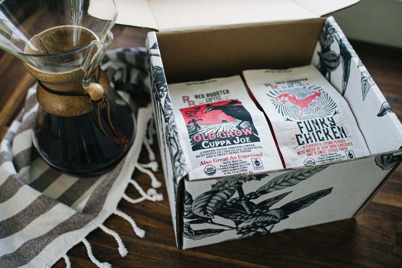 Red Rooster Coffee, Organic Old Crow Cuppa Joe - Medium Roast Whole Bean Coffee - Notes of Blackberry, Tart Cherry, Dark Chocola