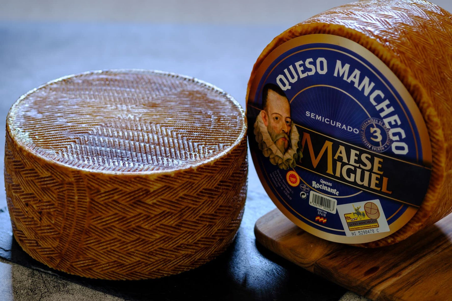 Maese Miguel Manchego Cheese Whole Wheel - Authentic Spanish Sheeps Milk - Approx. 7 lbs - Large Size
