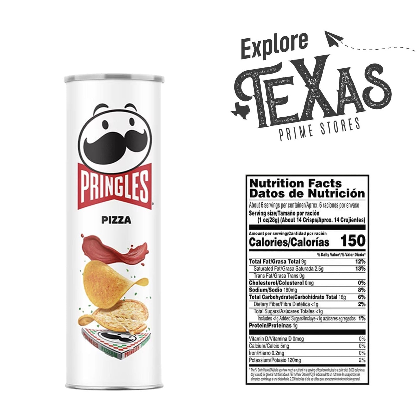 Pringles 12- Count Of Pizza Potato Crisps Chips, On-The-Go Lunch Snack 5.5 Oz Can + 1 Freebie By Unique Outlet