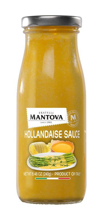 Mantova Hollandaise Sauce, 8.5oz, Rich & Creamy, Perfect For Eggs Benedict, Vegetables, Meats (Pack of 1)