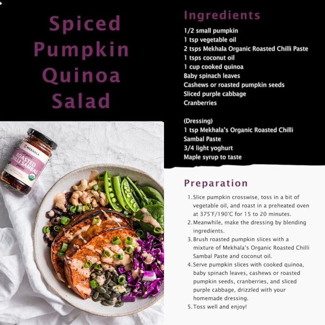 Mekhala Organic Roasted Sweet Chili Paste Condiment Gluten-Free Versatile Vegan Versatile. Hot (3.53Oz)
