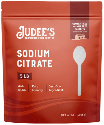 Judee's Gluten Free Bulk Sodium Citrate 45 lb (5lb Pack of 9) - 100% Non-GMO, Keto-Friendly - Gluten-Free & Nut-Free - Food Grad