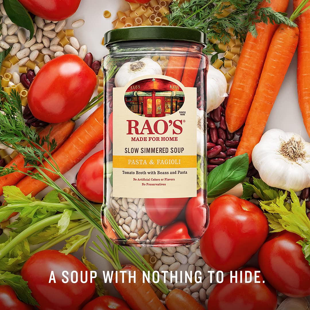 Raos Homemade Pasta Fagioli Soup, 16oz, Real Vegetables, Traditional Italian Heat and Serve Soup, 1 Pound (Pack of 1)