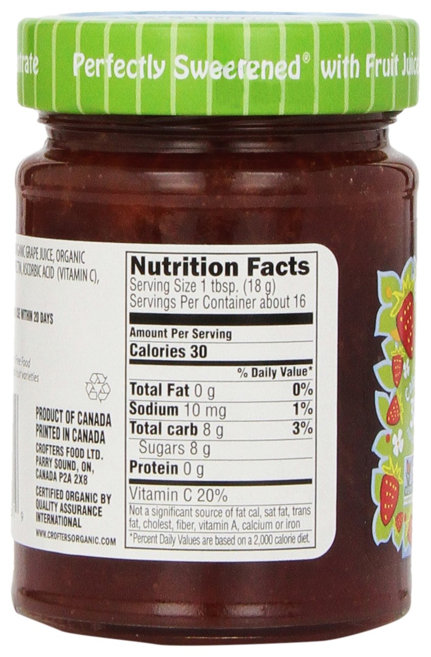 Crofters Organic Strawberry Fruit Spread, 10 Oz, 100% Natural, Gluten-Free