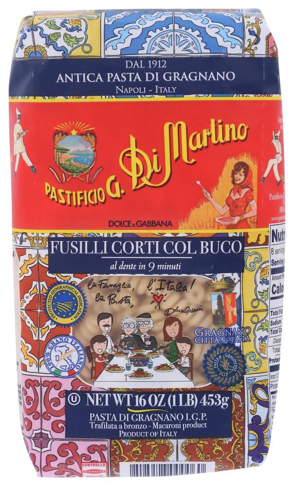 Di Martino Pasta Fusilli Corti Col Buco - 1 LB (Pack of 2)