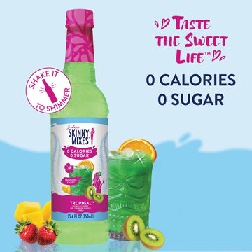 Jordan'S Skinny Mixes Sugar Free Syrup, Tropigal Flavor, Tropical Fruit Flavored Water Enhancer, Drink Mix For Ice Tea, Lemonade