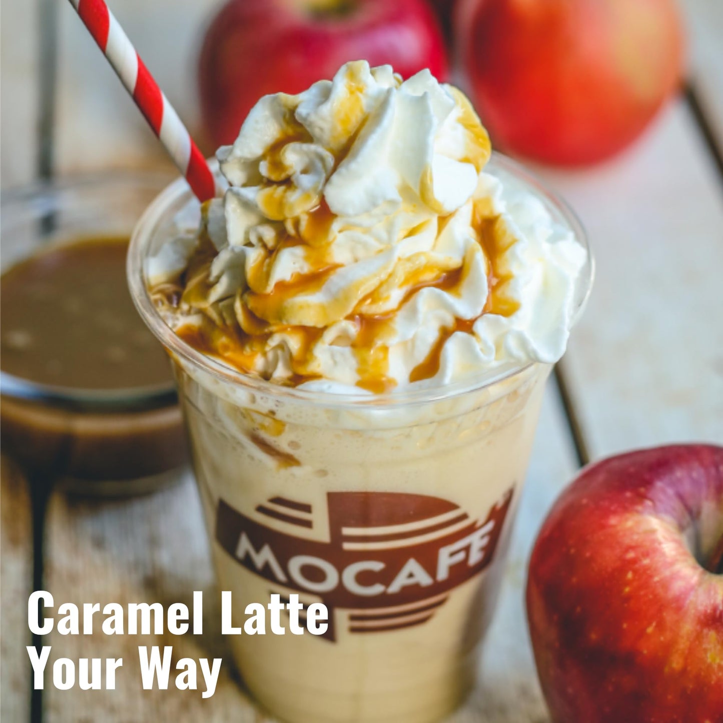 Mocafe Caramel Blended Ice Coffee Mix, Instant Latte Frappe Powder, 3Lb Bulk Bag