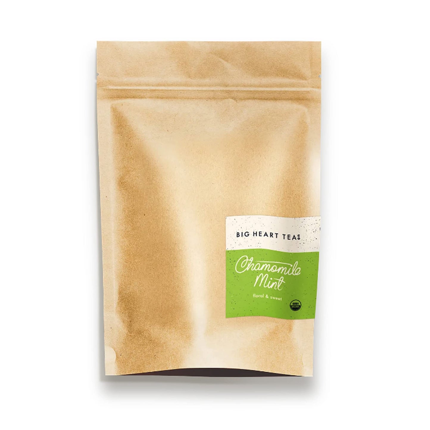 Big Heart Tea Co. Chamomile Mint Tea Bags - Organic Herbal Decaf, 50 Pack, Zero Plastic Sachets