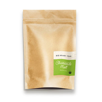 Big Heart Tea Co. Chamomile Mint Tea Bags - Organic Herbal Decaf, 50 Pack, Zero Plastic Sachets