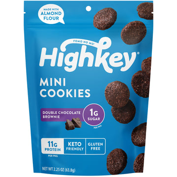 HighKey Low Carb Keto Brownie Bites - Keto Snack Low Carb Snack Sugar Free Chocolate Protein Cookies Sugar Free Snacks Gluten Fr