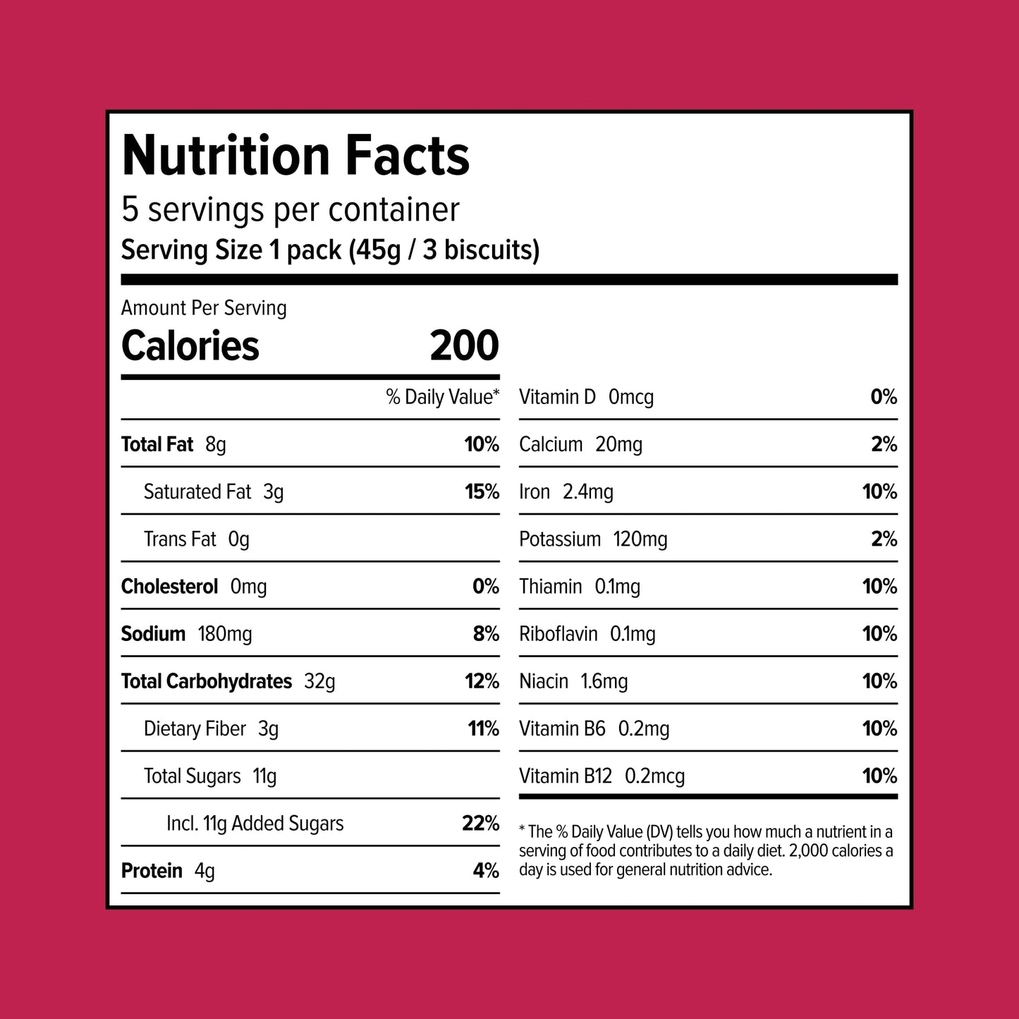 Sweet Lorens Vegan Breakfast Biscuits | Cinnamon Sugar | 4g Protein  19g Whole Grains | Plant Based  Gluten Free  Dairy Free  Nut Free Snacks | Grab & Go 8 Pack (24 Total Biscuits  1.6 ounce each)