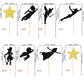 ZHUOWEISM Cupcake Toppers 24 PCS Glitter Star for Baby Shower, Birthday Party, Gold Black, Paper