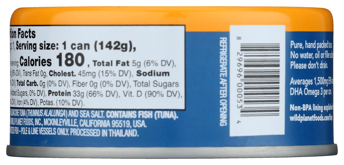Wild Planet Sustainably Caught Wild Albacore Tuna, Cans, 5 Oz