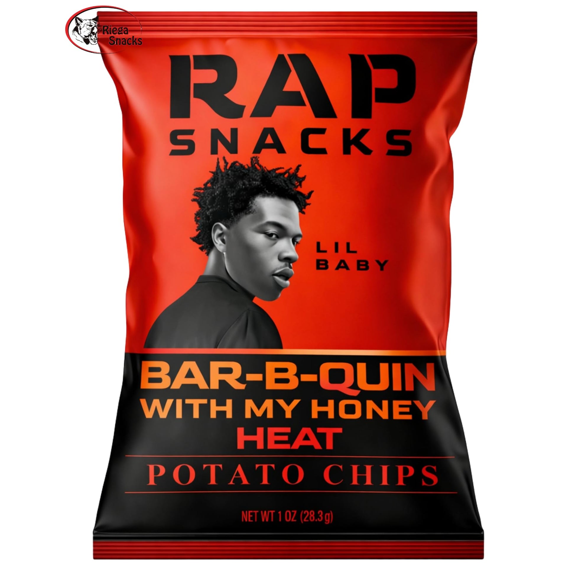 Lil Baby Bar-B-Quin with my Honey Heat | Rap Snacks, Riega Snacks | 2 Oz Bags - Pack of 6