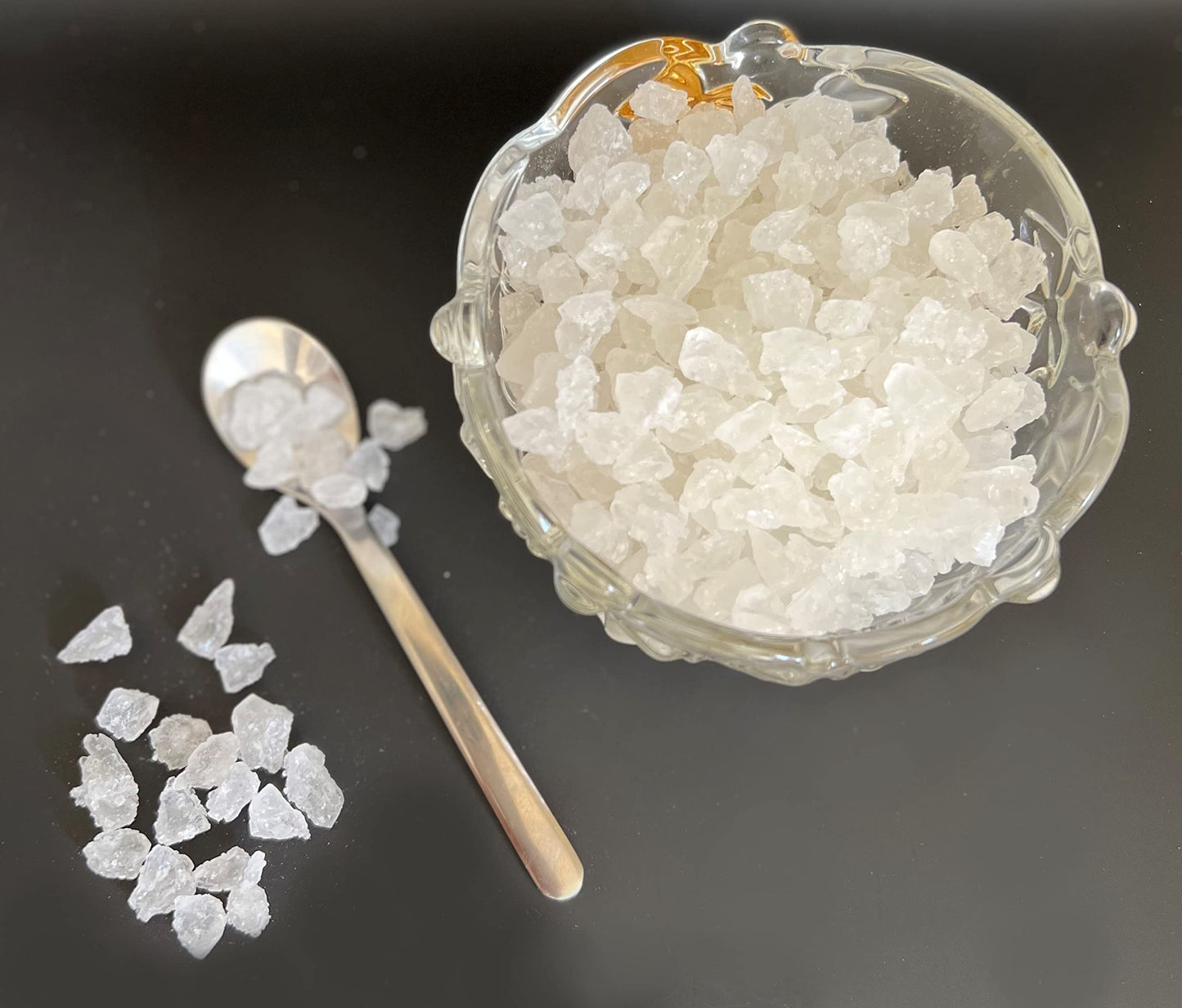 Sweetglob Old Fashioned White Rock Candy Crystals (Lump Rock Sugar Candy (Large Crystal), 1 Pound)