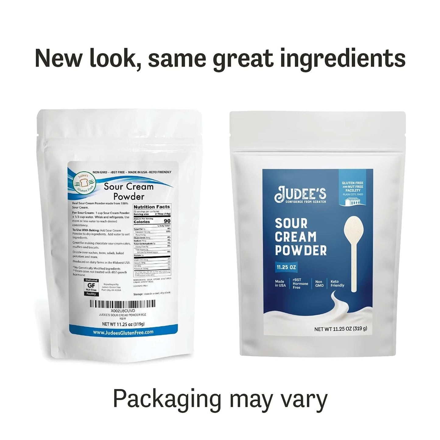 Judees Gluten Free Powdered Sour Cream - Freeze-Dried Sour Cream Powder for Baking & Dips - 11.25 Oz - Non-GMO, Gluten-Free