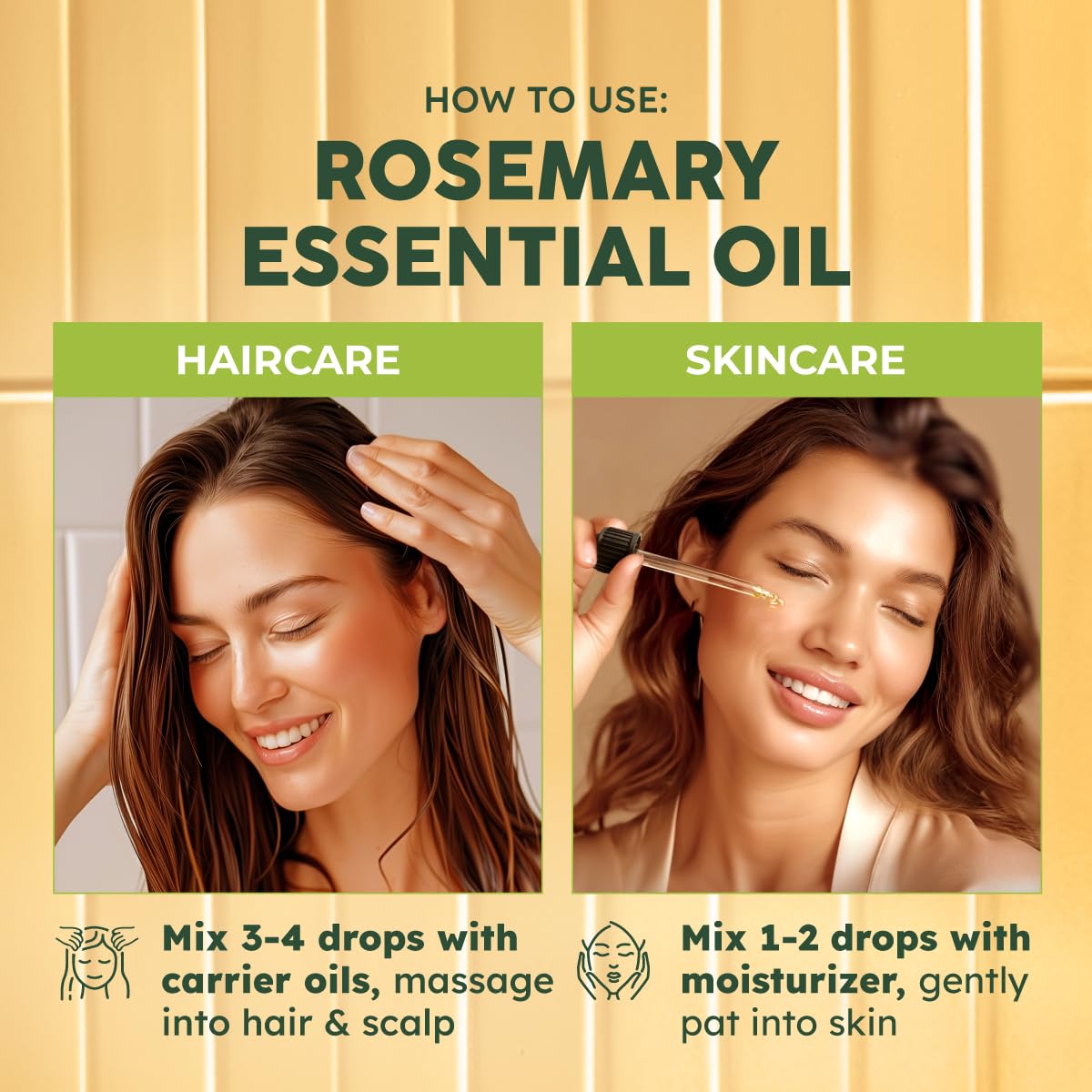 KUKKA Rosemary Hair Oil - 100% Natural Therapeutic Grade, 4 Fl Oz for Hair Growth & Dry Scalp, Aromatherapy Essential Oil