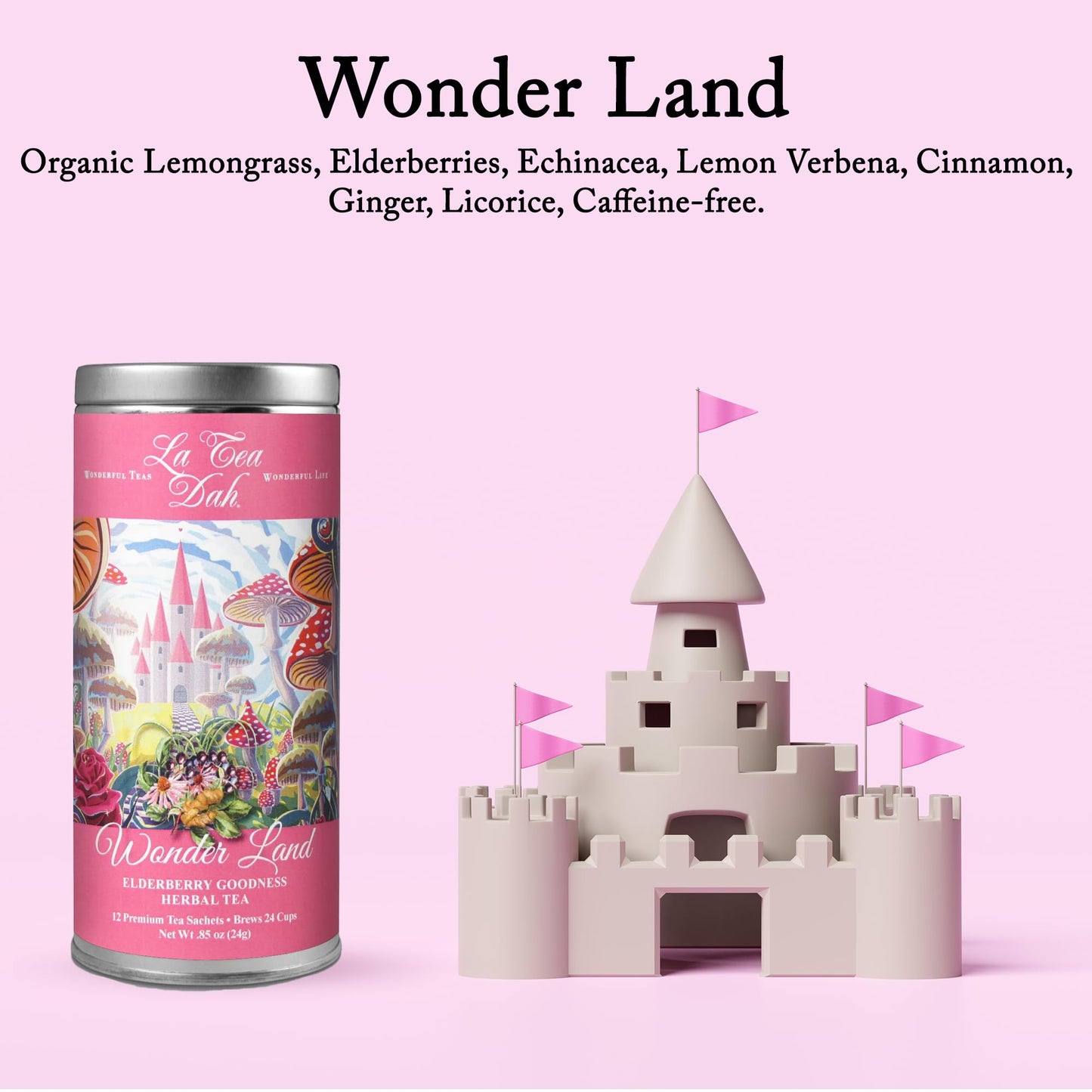 La Tea Dah Elderberry Goodness Herbal Tea for Kids, Decaf, 1 Count, Caffeine Free