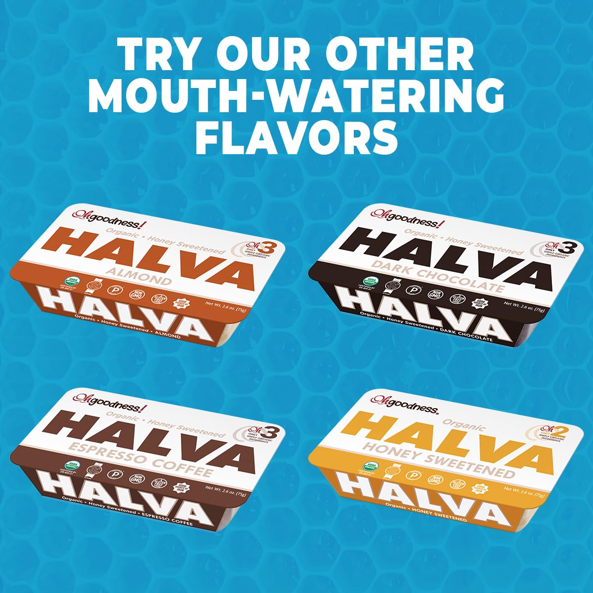 Organic Ohgoodness! Coconut Halva - Case Of 12 - Only Two Simple Ingredients, Melt-In-Mouth Snack & Dessert, Coconut Sap Sweeten