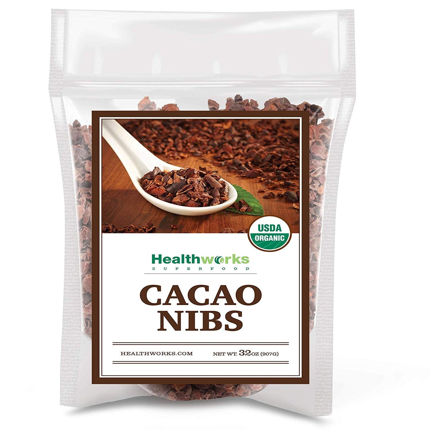 Healthworks Superfoods Cacao Nibs Organic - 32 Oz / 2 Lbs - Criollo Bean - Raw Unsweetened Chocolate Substitute - Certified Organic - Keto  Vegan & Non-Gmo - Antioxidant