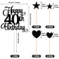 HOGRTi 40th Birthday Cake Decorations Set, Black Series, Paper Candles & Toppers, Numeral 40, Heart & Star Cupcake Picks