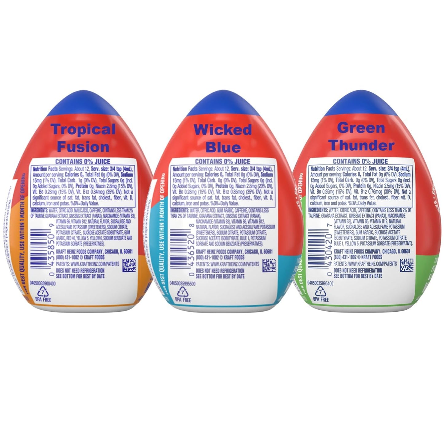 Mio Energy Water Enhancer Variety Pack, 3 Flavors with Caffeine, Zero Sugar, 1.62 fl oz