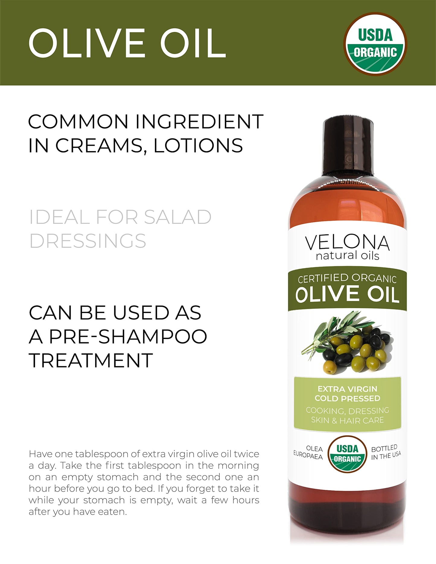 Olive Oil Extra Virgin Organic Unrefined Cold Pressed Velona (32Oz)