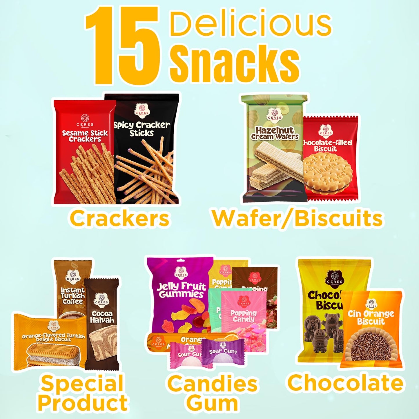 Ceres Gourmet International Exotic Snack Box, Premium Foreign Snacks Variety Pack, Mini Size