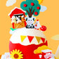 Jevenis Red Farm Animal Cake Decoration Sheep Cake Topper Farm Animal Birthday Decoration Cow Cake Decoration Pig Cake Topper Fo
