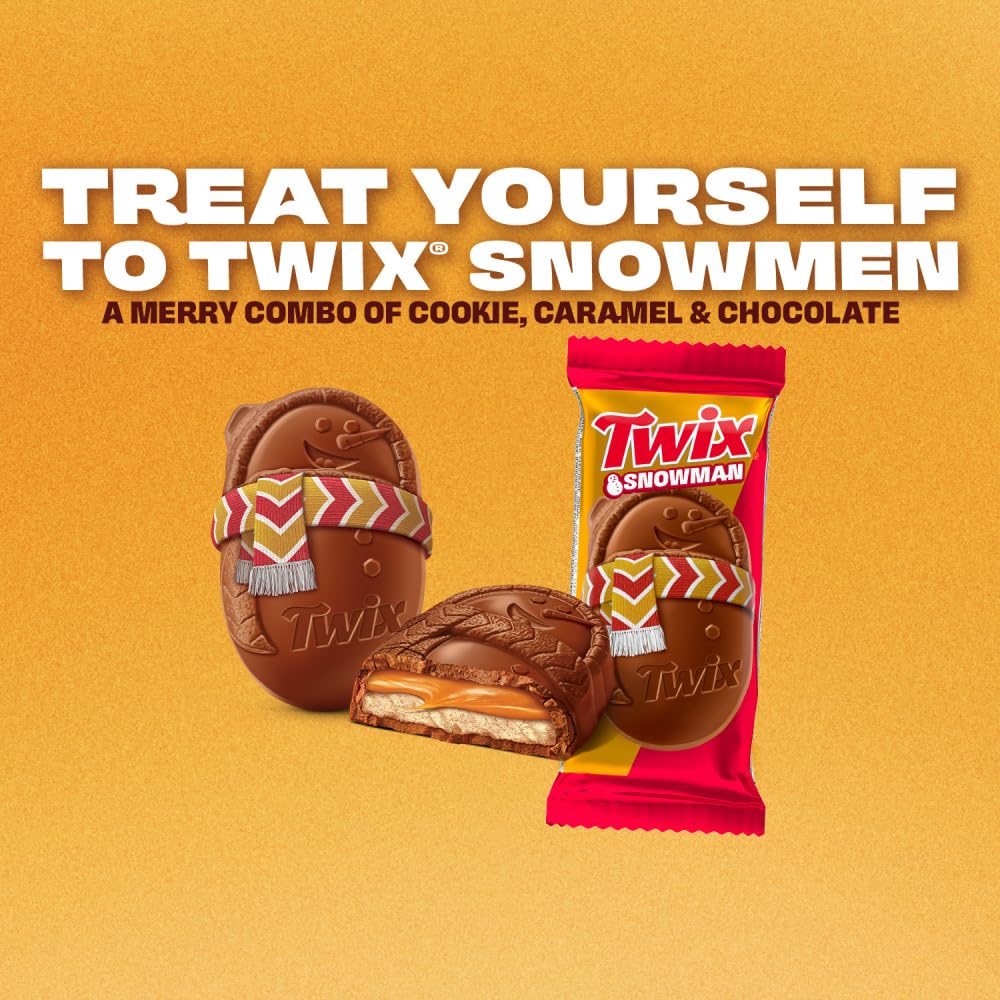 TWIX Caramel Cookie Snowmen Christmas Chocolate Candy Bars  6 Ct Pack