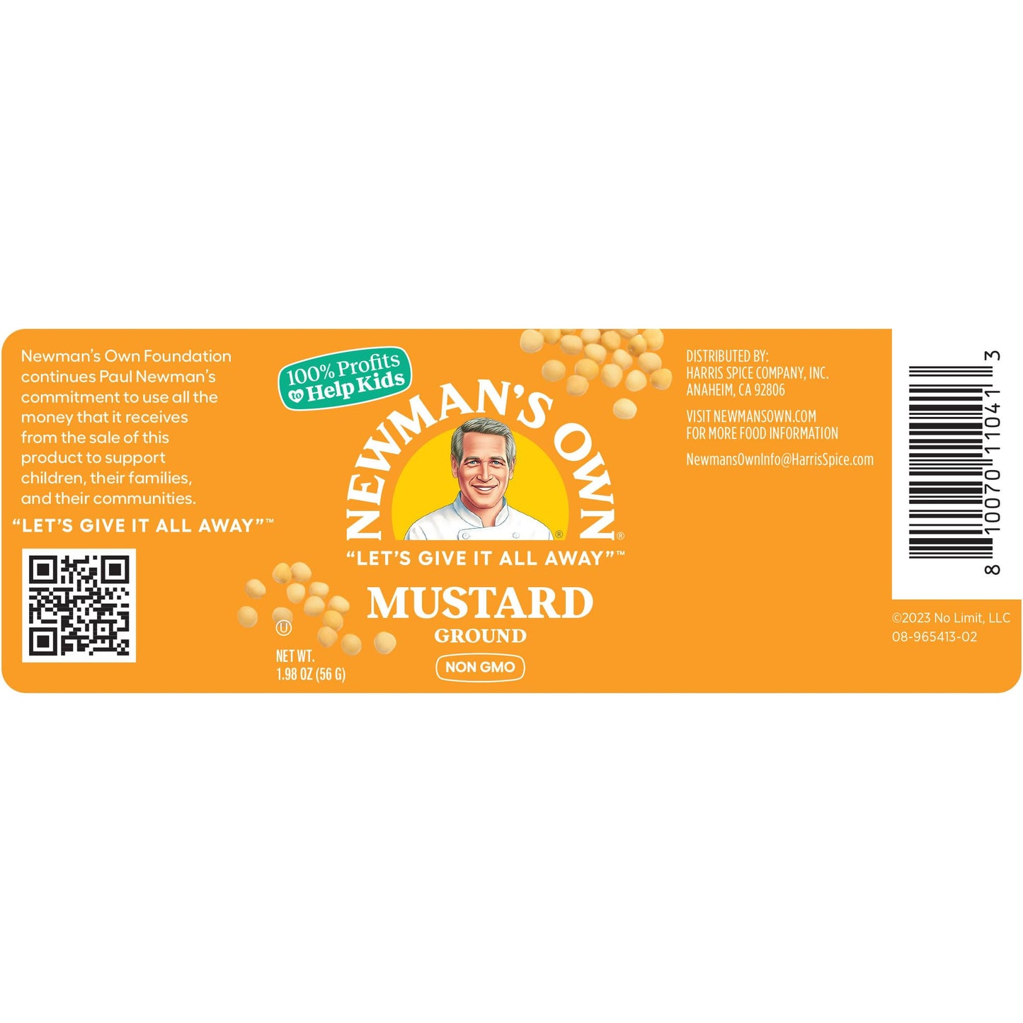 Newman'S Own Ground Mustard, Perfect For Dips, Dressings, And Sauces, Non-Gmo, Kosher, 1.98 Oz. Bottle