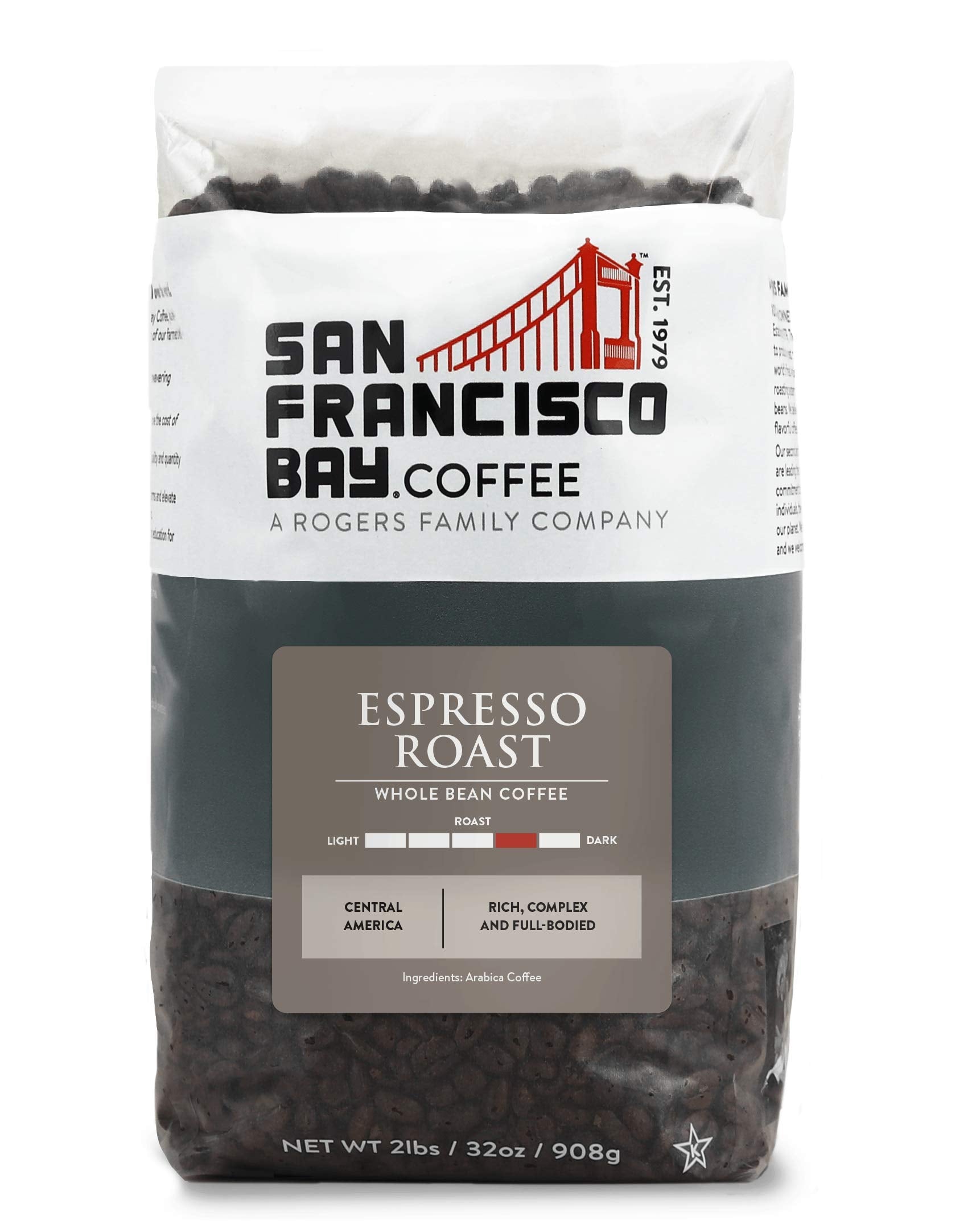 San Francisco Bay Whole Bean Coffee - Espresso Roast (2Lb Bag), Dark Medium Roast