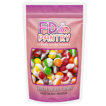 Freeze Dried Fruit Crunch Candy (Original, 4 Oz) Treat Gift Bag Strawberry, Green Apple, Grape, Lemon, Lime, And Orange