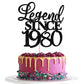 Rsstarxi Cake Topper - Glitter 45th Birthday Decoration, Black