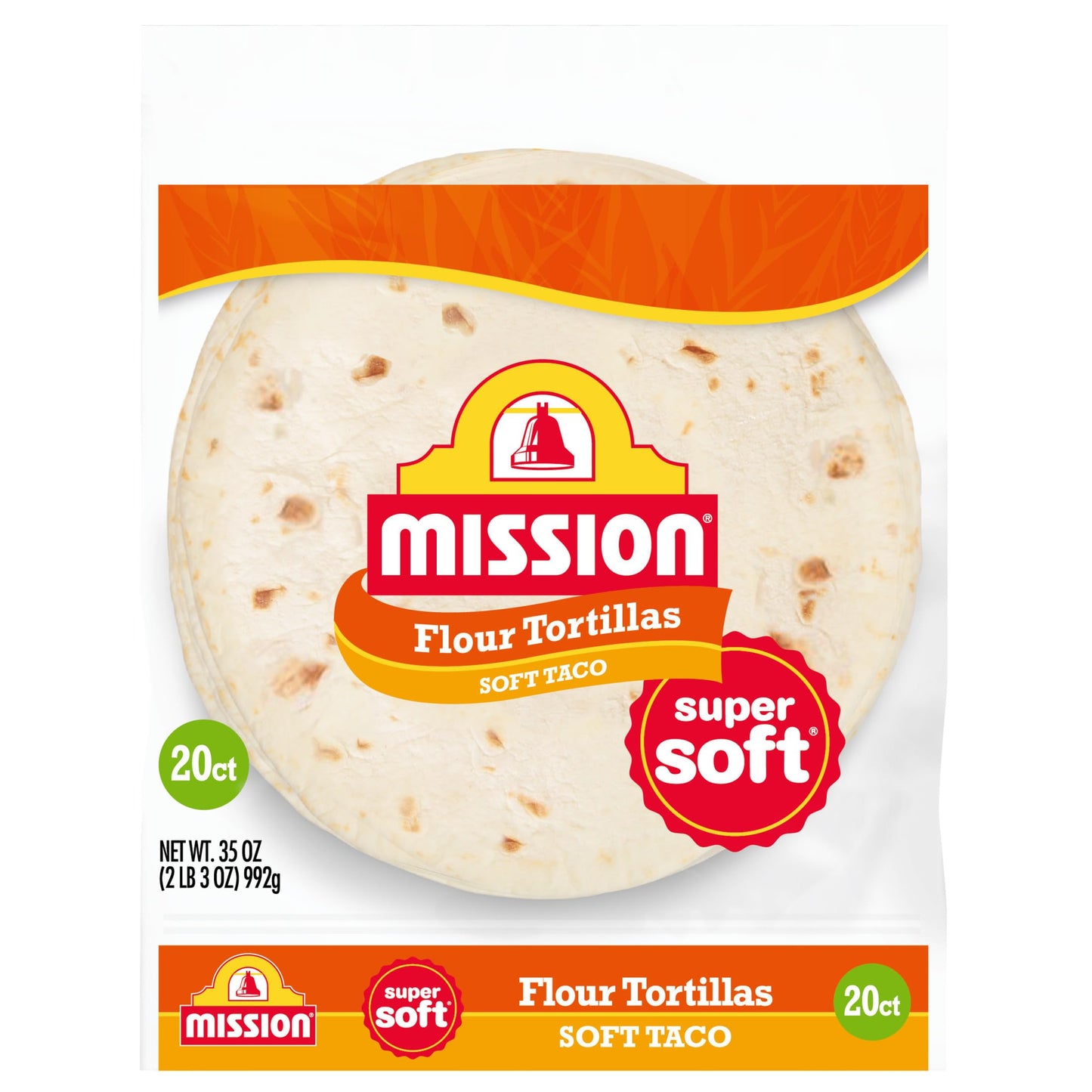 Mission Soft Taco Flour Tortillas, Small Size, 20 Count, Trans Fat Free