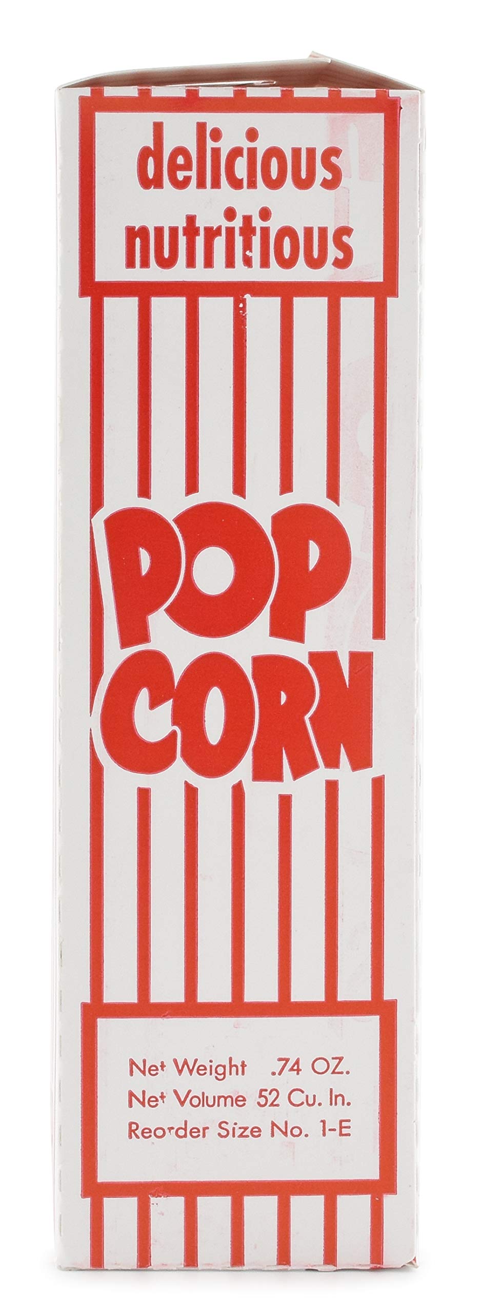 Snappy Popcorn 1-E Small Red and White Close Top Popcorn Boxes, 3/4 Oz, 500 Count