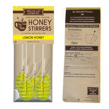 Melville Honey Spoon Bundle Pack Of 3 Flavors - Honey Dipper, Manuka, Lemon, Orange Blossom - 15 Honey Spoons For Tea - Deliciou