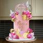 41 Pcs Balls Cake Decorations Flower Butterfly Cake Topper With Hot Pink And Gold Balls Balls Happy Birthday Cake Topper For Wed