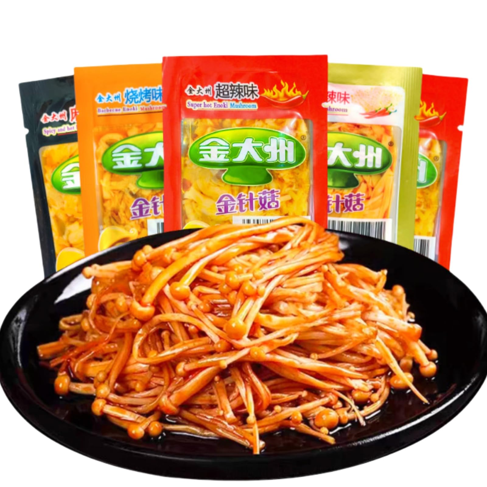 Chinese Specialties Spicy Red Oil Enoki Mushroom, Pickled Vegetables, Latiao Spicy Strips, Chili Sauce Pickle, Crispy Mushroom, 