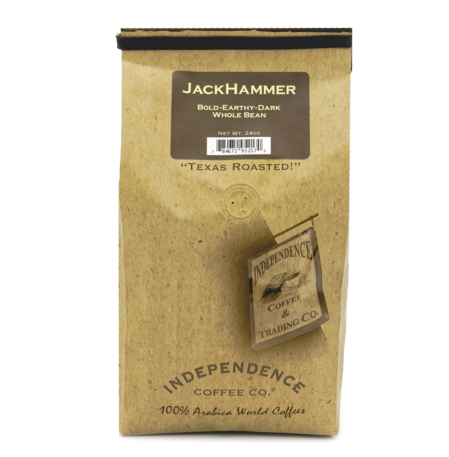 Independence Coffee Co. Jackhammer Bold And Earthy, Dark Roast Whole Bean Coffee, 24 Ounce Bag